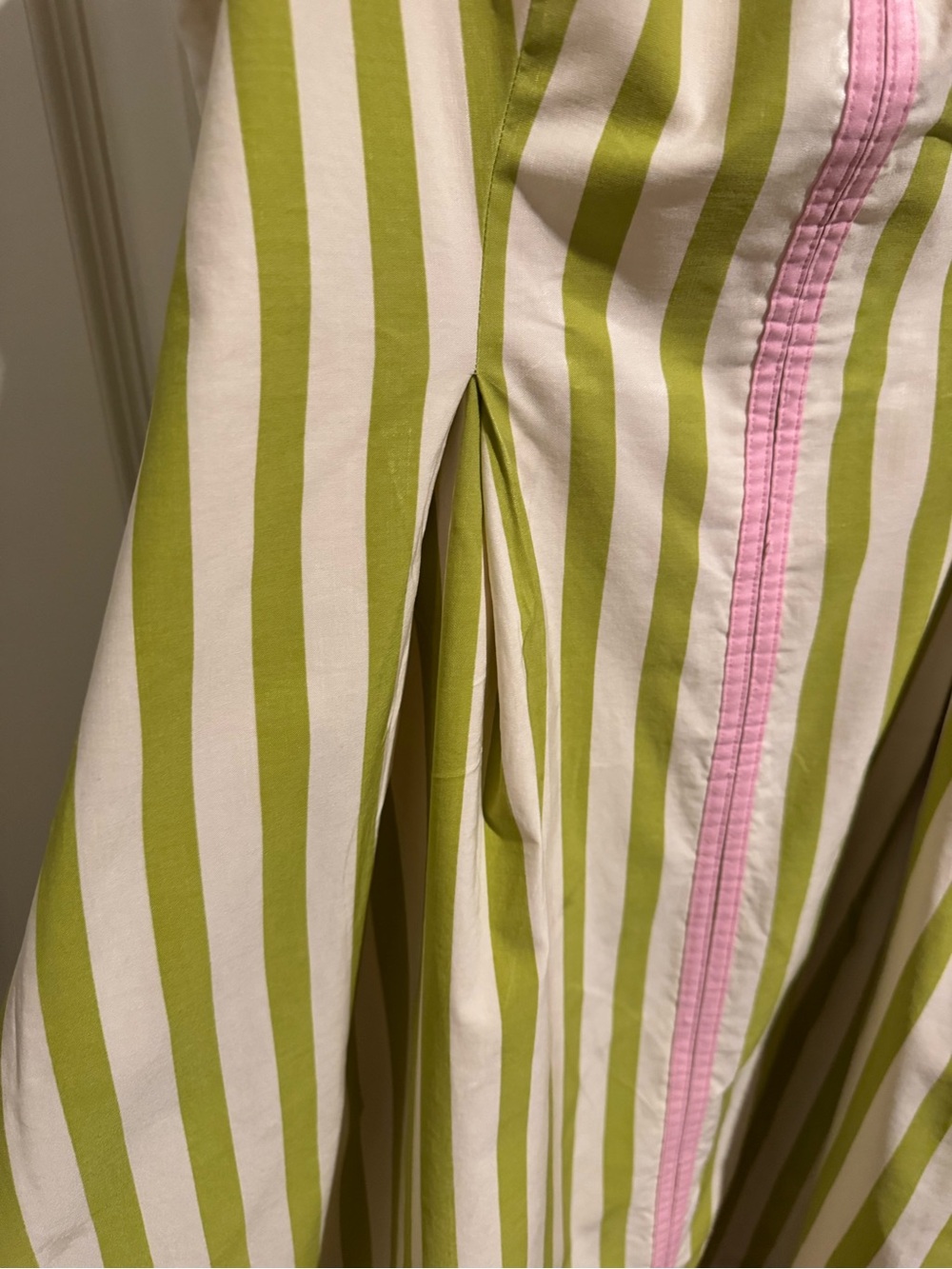 Anthropologie Maeve Green & Pink Striped Midi Dress - Picture 6 of 6